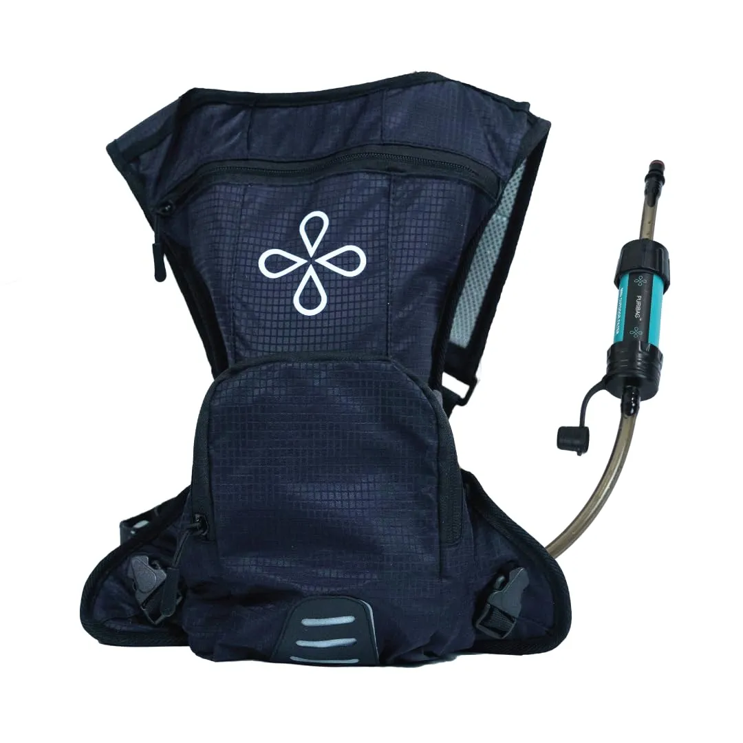 Adventure Pack: 2 Liter Tactical Hydration Backpack with Survival Water Filter - Best Water Backpack for Hiking, Running, Biking, Cycling, Skiing, Rucking, and All Outdoor Adventures