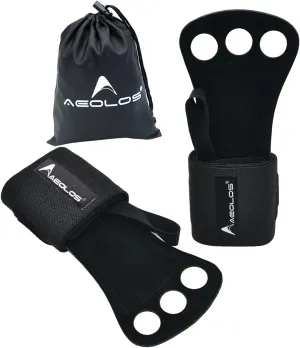 AEOLOS Gymnastics Hand Grips/Gloves with Wrist Wrap Support -Perfect for WODs,Pull up,Power Weightlifting,Kettlebells and Gym Workout