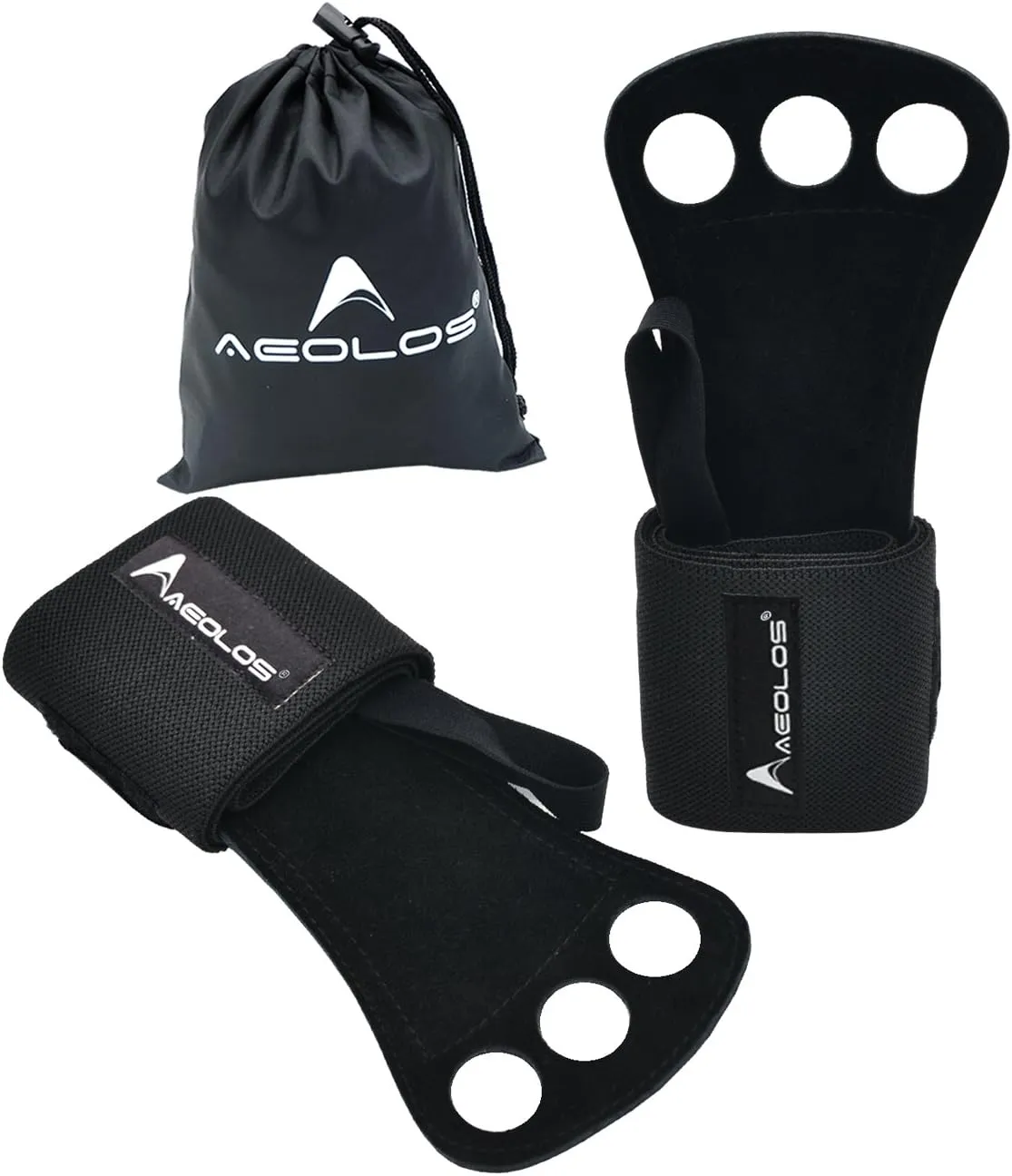 AEOLOS Gymnastics Hand Grips/Gloves with Wrist Wrap Support -Perfect for WODs,Pull up,Power Weightlifting,Kettlebells and Gym Workout
