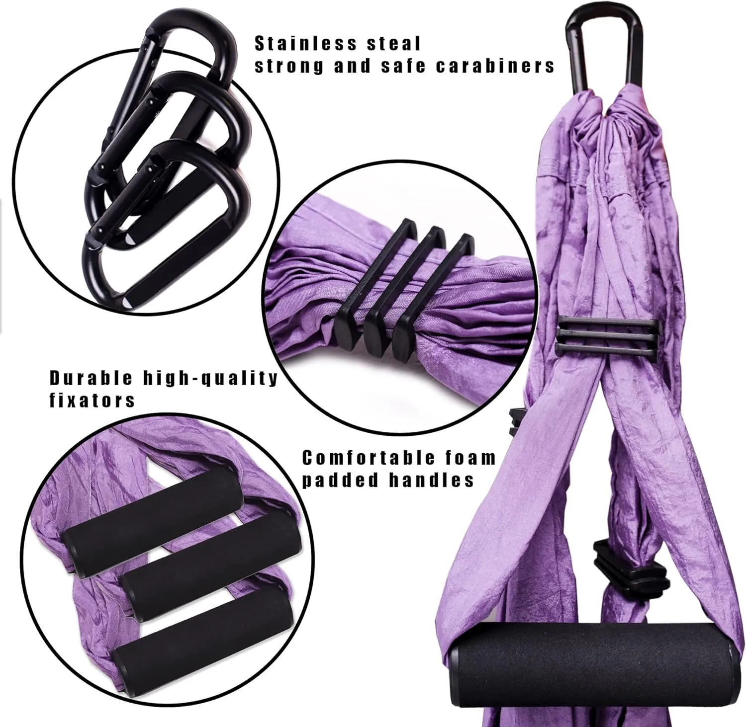 Aerial Yoga Swing Set - Hammock Hanging Swing - Sling Inversion Fly Kit - Antigravity Yoga Sling - Suspension Trapeze