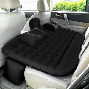 Air Mattress, Portable Car Air Mattress, Inflatable Car Mattress with Air Pump and 2 Pillows, Thickened Camping Bed Sleeping Pad for Tent or SUV, Black