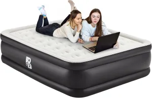 Air Mattress Queen Size with Built-in Electric Pump, Inflatable Air Bed Blow-up Airbed Durable for Camping, Home Guests & Portable Travel with Storage Bag, Easy to Inflate (Full)