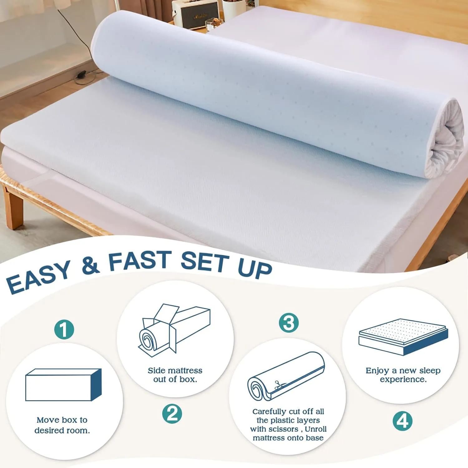 Airensky 2 Inch Memory Foam Mattress Topper,Cooling Gel Infused High Density Twin(39"x75") Topper with Removable Skin-Friendly Cover,Bed Topper for Pressure Relief Back Pain, CertiPUR-US Certified