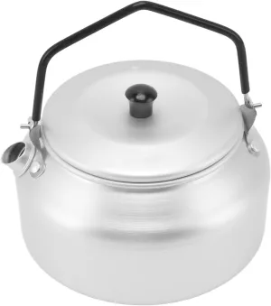 Airshi Portable Camping Coffee Maker, Silver to Prevent Burns, Silicone Protective Handle, Scratchresistant Camping Kettle, Food Grade for Barbecue