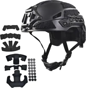 Airsoft Fast Helmet Set ，Tactical Paintball Helmet Internal Memory Foam Protective Pad Adjustable Size for Adult and Teenager