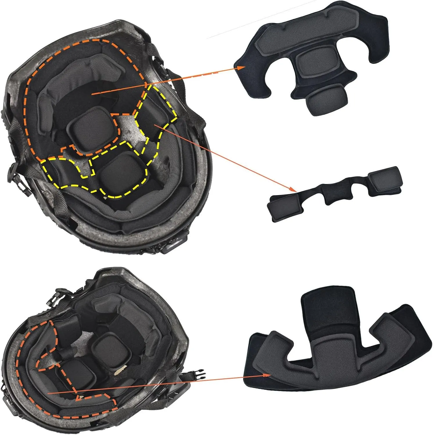 Airsoft Fast Helmet Set ，Tactical Paintball Helmet Internal Memory Foam Protective Pad Adjustable Size for Adult and Teenager