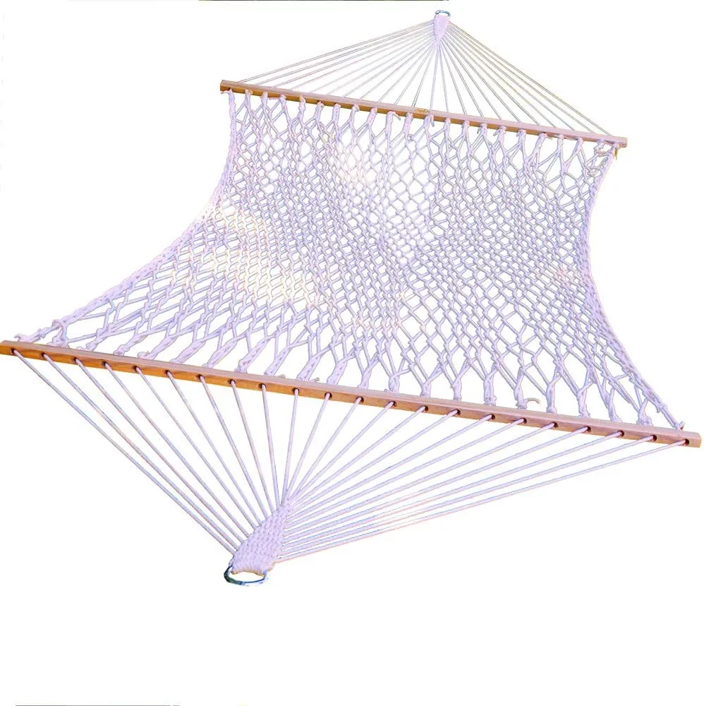 ALGOMA 4902C 13' Cotton Rope Hammock, Single, White