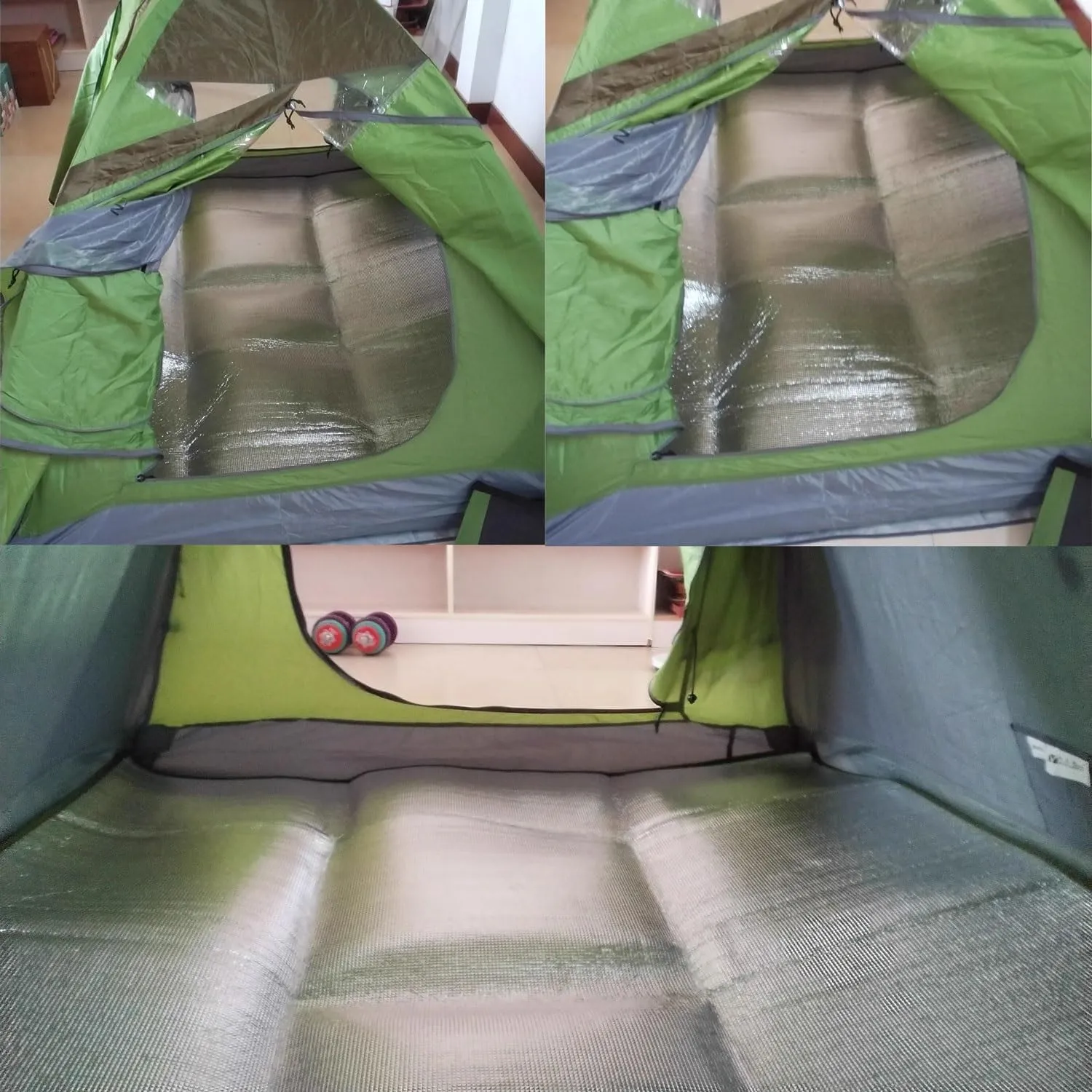 Aluminium Foil Sleeping Mat Foam Mats 4mm Thick Outdoor Double-Sided Moisture-Proof Foldable Tent Floor Mat Heat Insulating Blanket Thermal Camping Ultralight Silver
