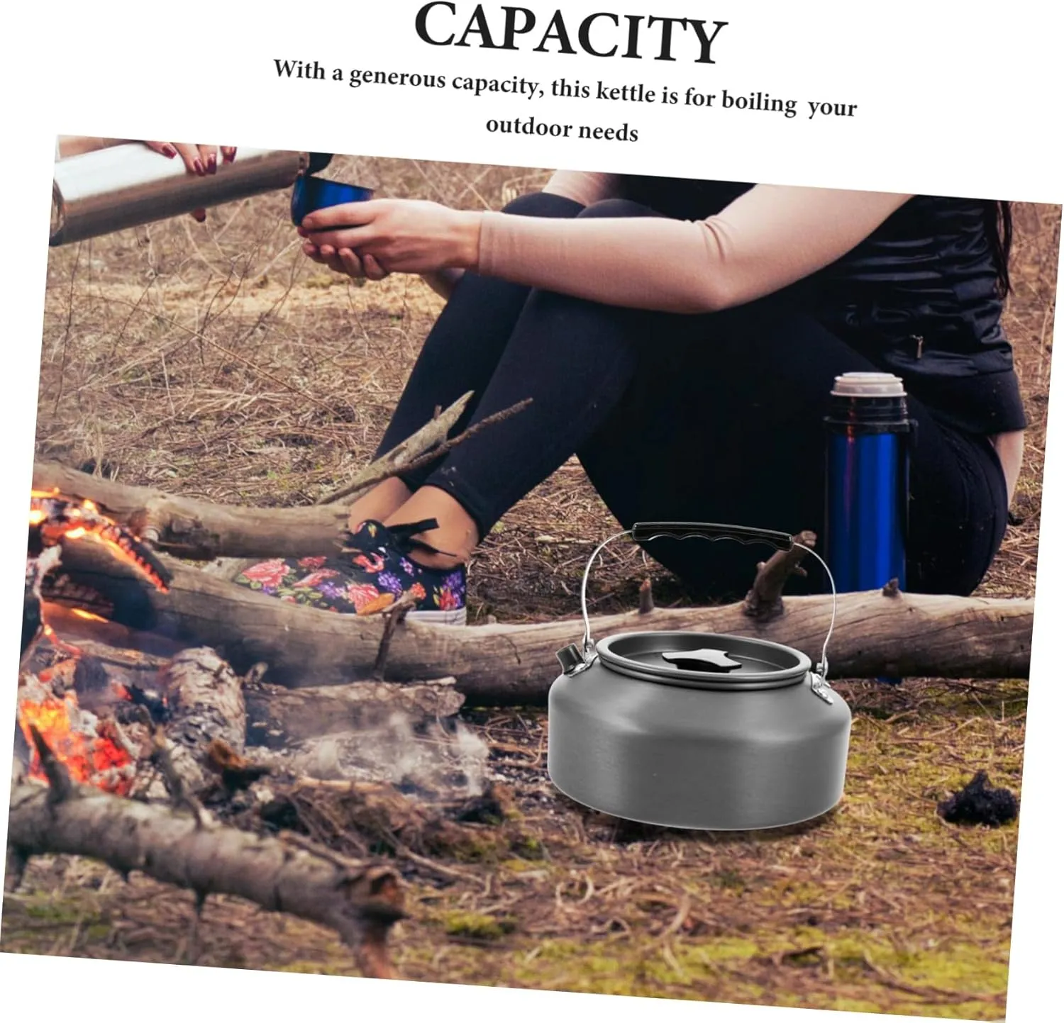 Aluminum Alloy Portable Water Boiler Camp Kettle for Boiling Water Outdoor Cooking Pot Stylish Tea Kettle for Camping Hiking