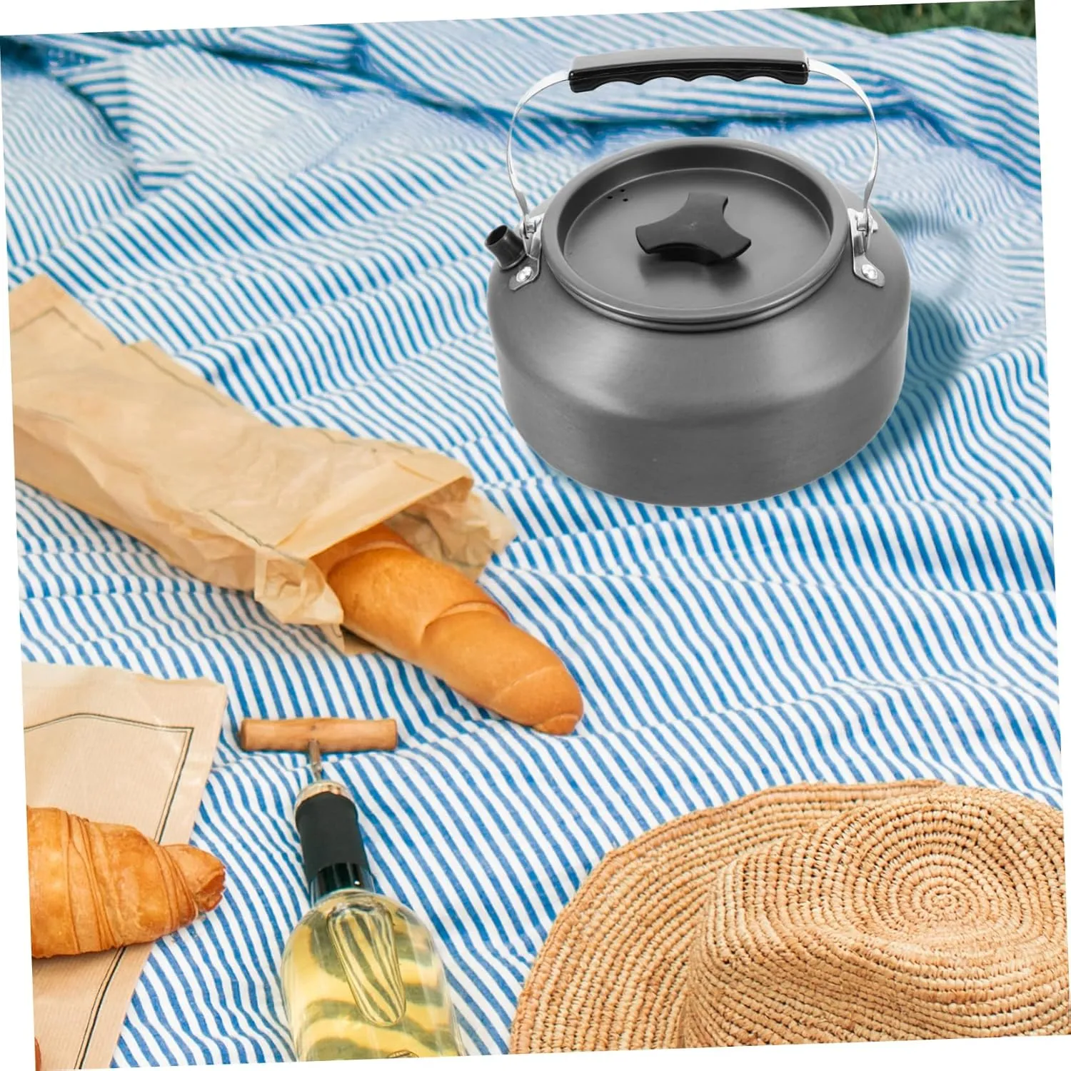 Aluminum Alloy Portable Water Boiler Camp Kettle for Boiling Water Outdoor Cooking Pot Stylish Tea Kettle for Camping Hiking