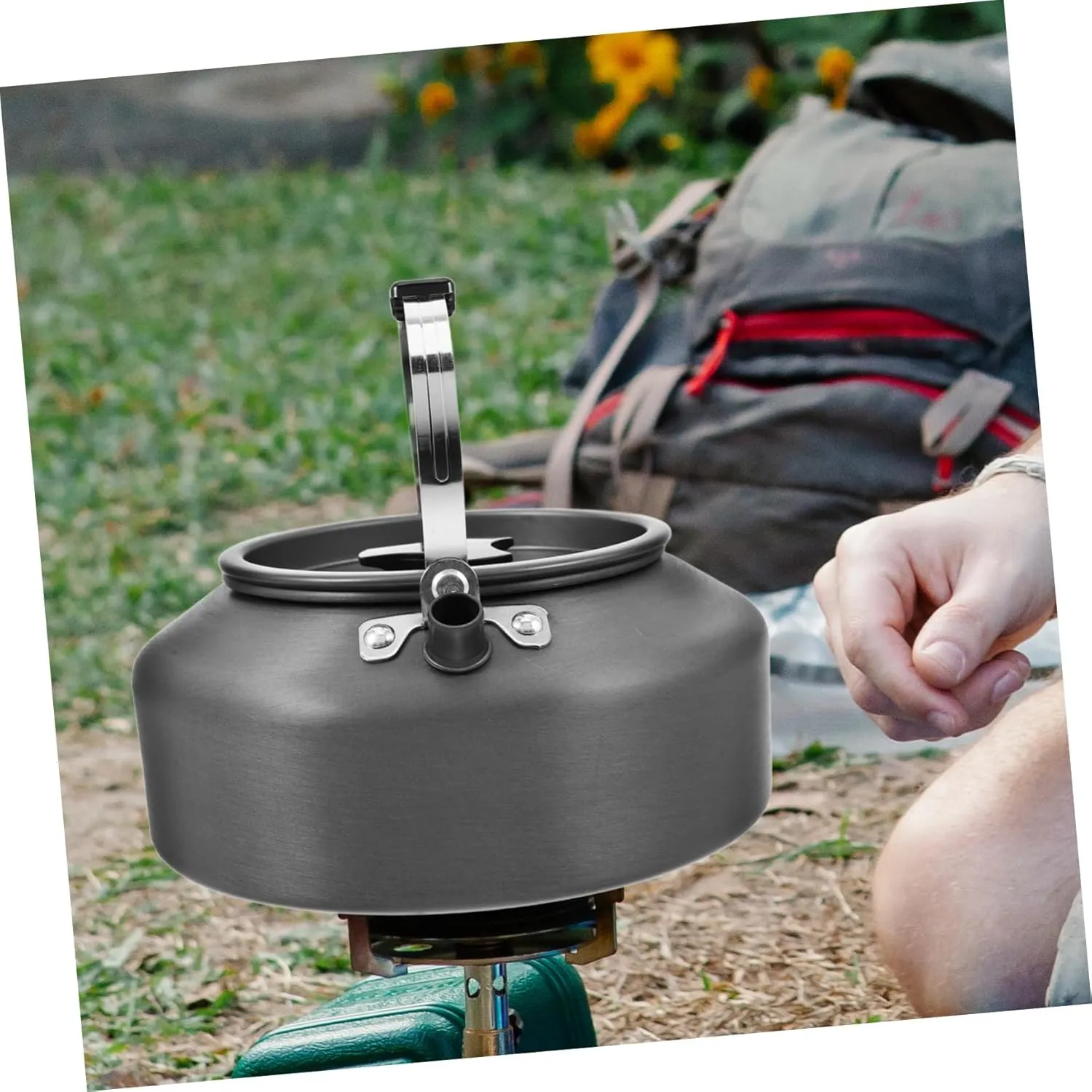 Aluminum Alloy Portable Water Boiler Camp Kettle for Boiling Water Outdoor Cooking Pot Stylish Tea Kettle for Camping Hiking