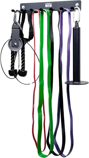 Anchor Gym Resistance Band Storage Rack - Gym Rack Organizer for Ropes, Straps & Small Dumbbells - (L-17 Inches) - (Screws Included)
