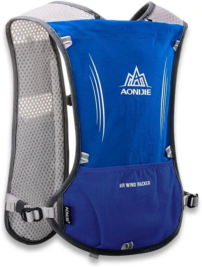 AONIJIE 5L Running Hydration Vest Pack with 9 Safety Pockets Adjustable & Lightweight Hydration Backpack for Marathon Race Hiking Cycling