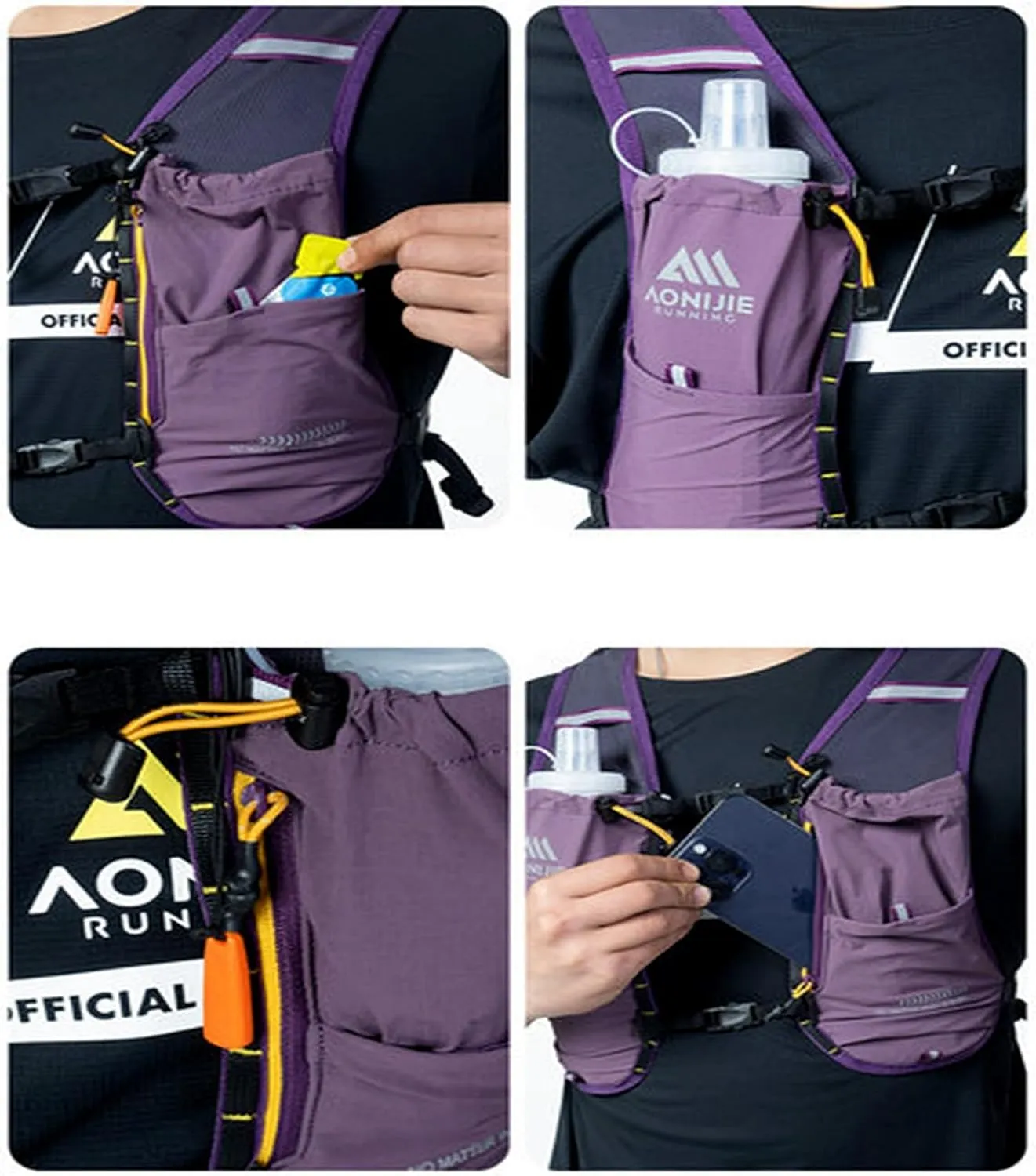 AONIJIE 8L Running Hydration Vest Backpack, High Capacity Lightweight Trail Running Vest for Trail Running, Races, Hiking