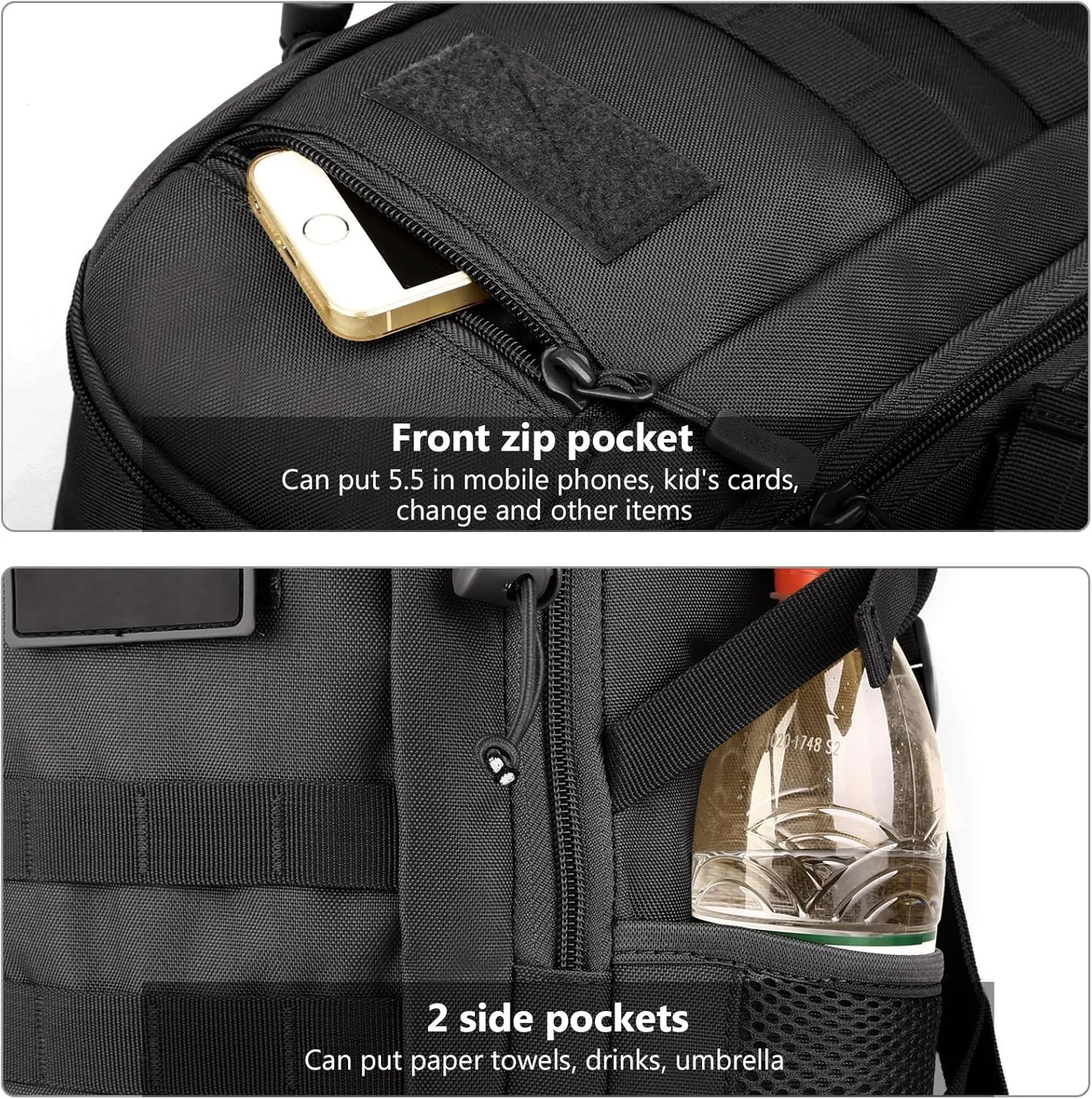 ArcEnCiel 10L/20L Mini X-Small Tactical Backpack MOLLE Daypack Gear Pack Camping Bag with Patch
