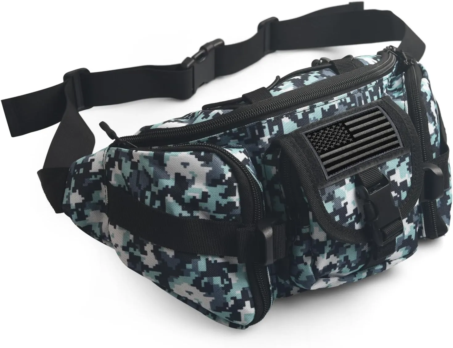 ArcEnCiel Tactical Fanny Pack for Men Waist Bag Hip Belt Outdoor Hiking Fishing Bumbag with Patch