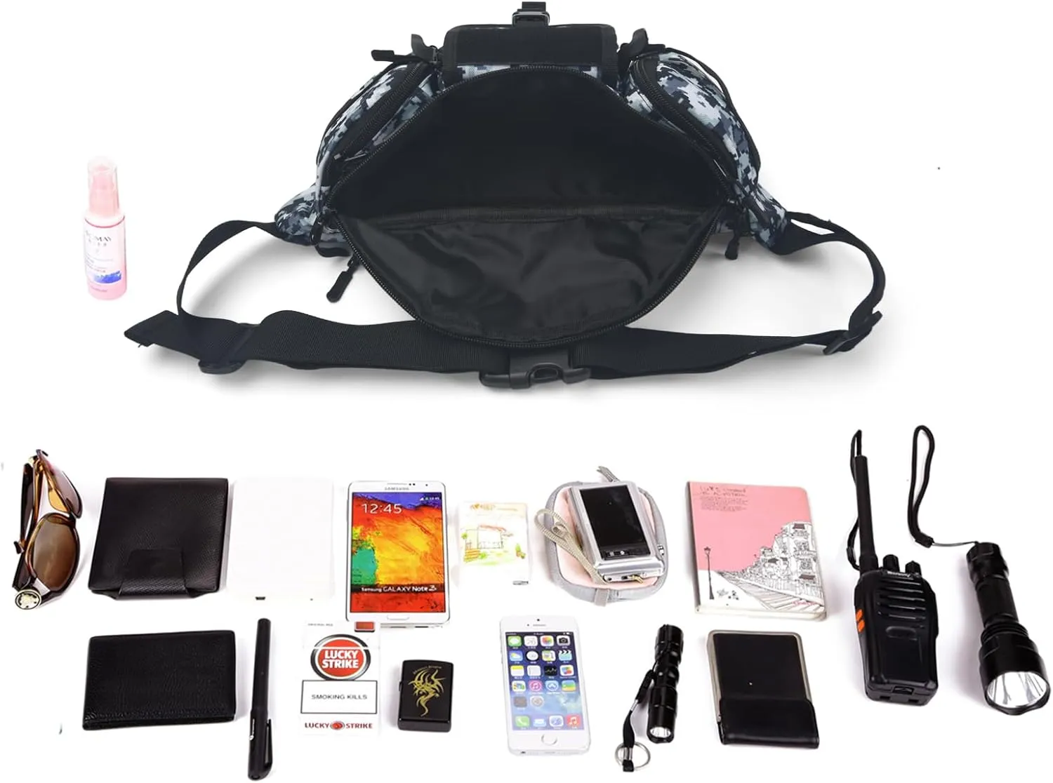 ArcEnCiel Tactical Fanny Pack for Men Waist Bag Hip Belt Outdoor Hiking Fishing Bumbag with Patch