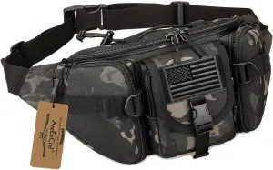 ArcEnCiel Tactical Fanny Pack for Men Waist Bag Hip Belt Outdoor Hiking Fishing Bumbag with Patch