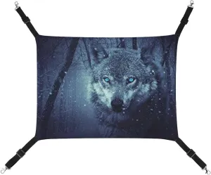 Arctic Snow Wolf Hanging Cat Bed Soft Breathable Pet Hammock for Cage Pet Sleeper for Kitten Ferret Puppy Rabbit