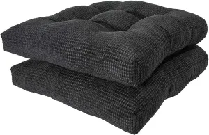 Arlee Memory Foam, Non-Skid Backing Chair Pads, 15.5" L x 15.5" W, Black 2 Count