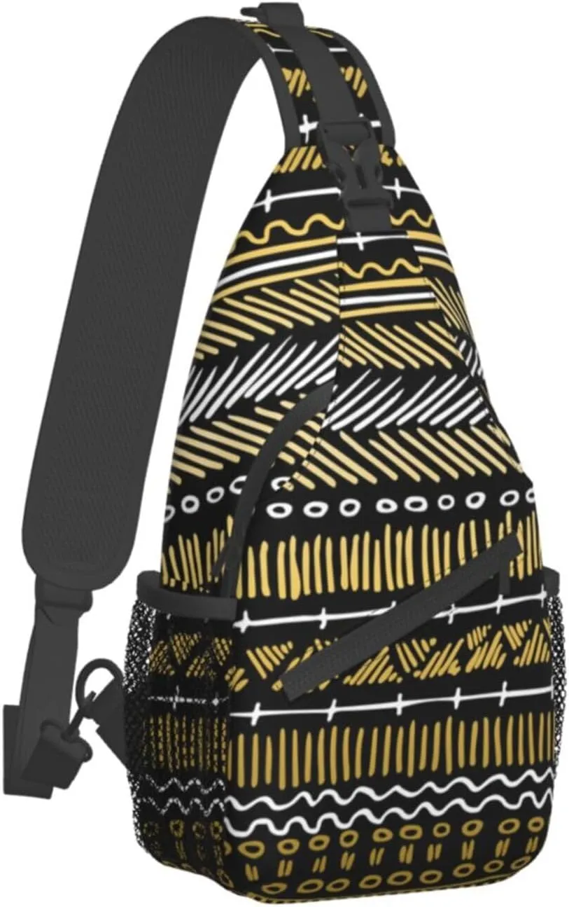 ASYG African Sling Bag Crossbody Backpack Women Men Travel Chest Backpack for Sports Outdoor Running Hiking
