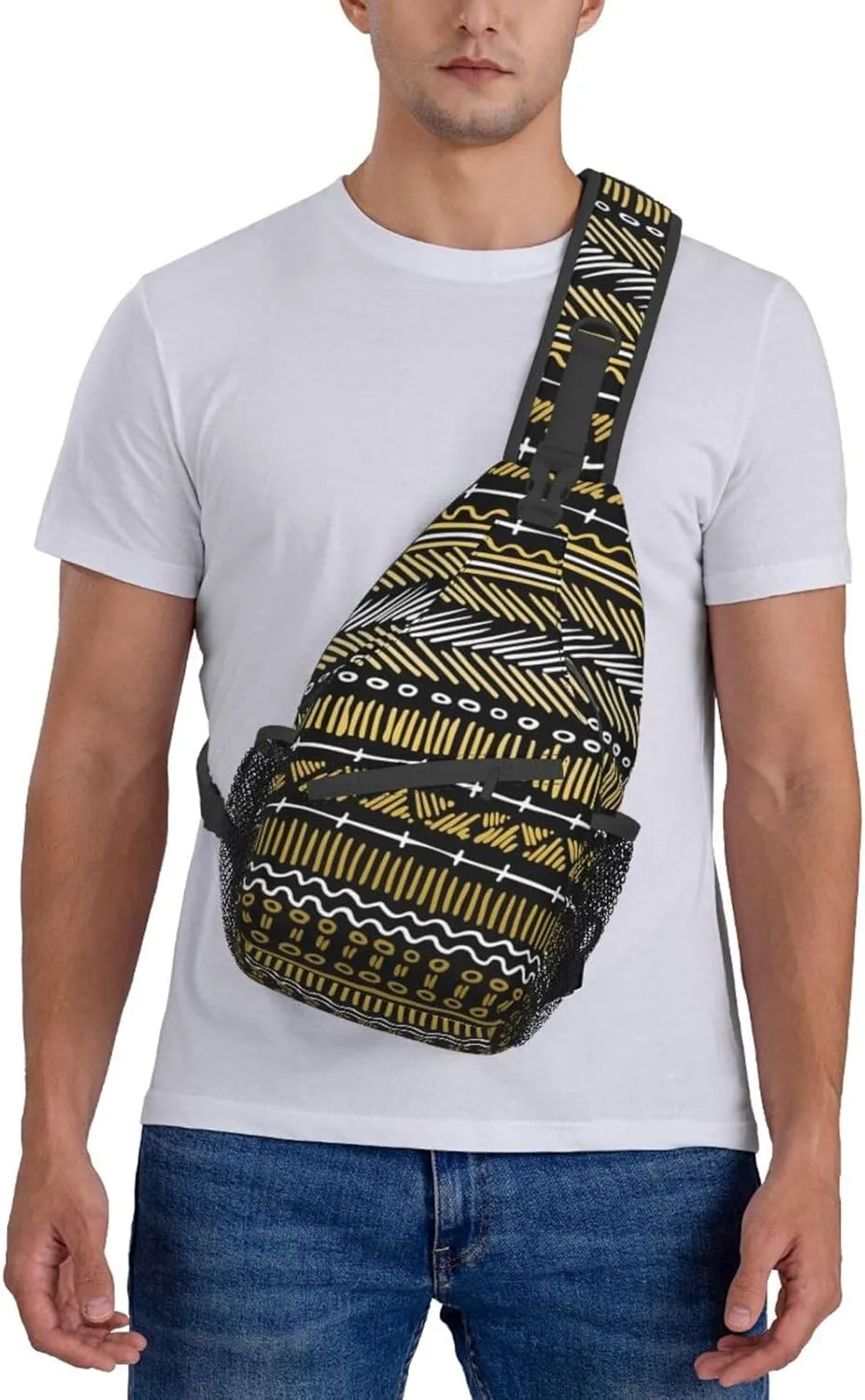ASYG African Sling Bag Crossbody Backpack Women Men Travel Chest Backpack for Sports Outdoor Running Hiking