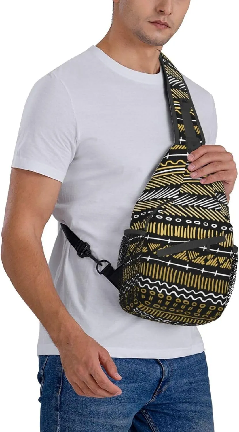 ASYG African Sling Bag Crossbody Backpack Women Men Travel Chest Backpack for Sports Outdoor Running Hiking