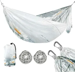 ATTX Beautiful Daisies Camping Hammock - Lightweight & Portable Hammocks, Heavy Duty 330lbs Capacity for Indoor, Hiking, Backpacking, Travel, Backyard, Beach#510