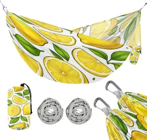 ATTX Lemon Slices Camping Hammock - Lightweight & Portable Hammocks, Heavy Duty 330lbs Capacity for Indoor, Hiking, Backpacking, Travel, Backyard, Beach#234