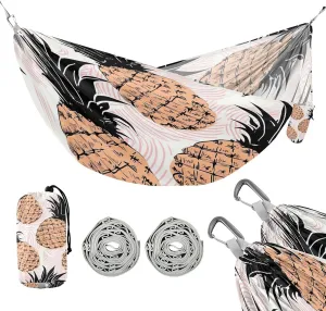 ATTX Pineapples Pattern Camping Hammock - Lightweight & Portable Hammocks, Heavy Duty 330lbs Capacity for Indoor, Hiking, Backpacking, Travel, Backyard, Beach#372