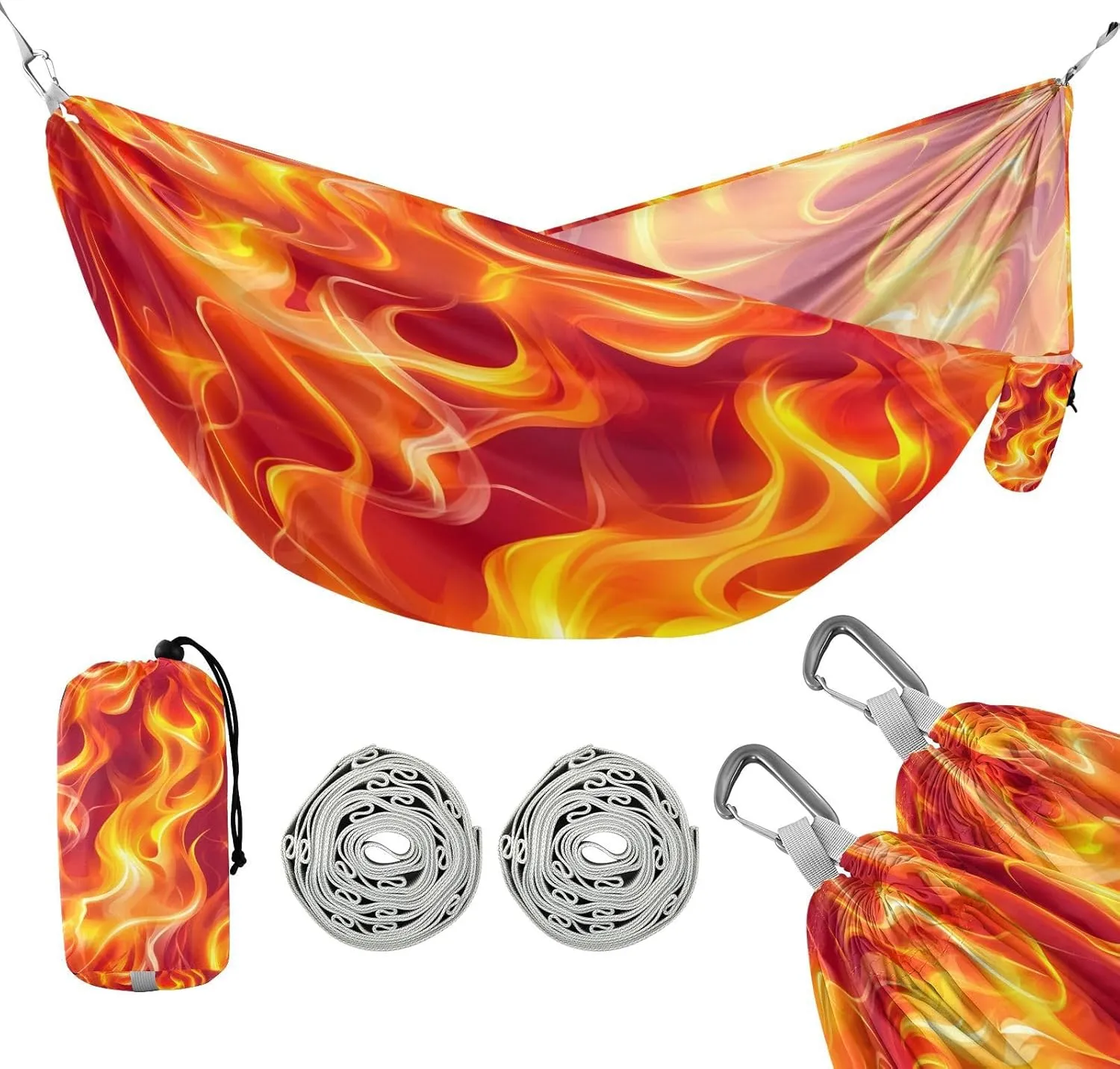 ATTX Seamless Flames Camping Hammock - Lightweight & Portable Hammocks, Heavy Duty 330lbs Capacity for Indoor, Hiking, Backpacking, Travel, Backyard, Beach#596