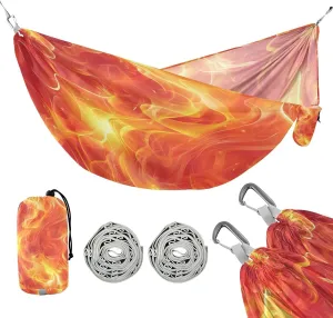 ATTX Seamless Flames Camping Hammock - Lightweight & Portable Hammocks, Heavy Duty 330lbs Capacity for Indoor, Hiking, Backpacking, Travel, Backyard, Beach#597