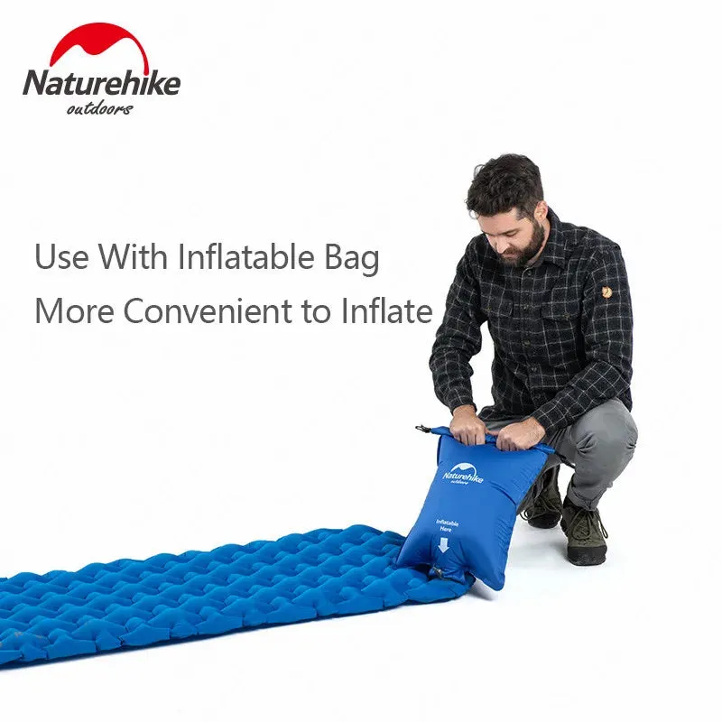 Authentic Naturehike Backpacking Sleeping Pad - Durable Inflatable Camping Mat with Insulation and Carrying Bag