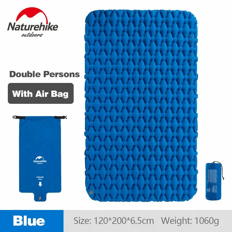 Authentic Naturehike Backpacking Sleeping Pad - Durable Inflatable Camping Mat with Insulation and Carrying Bag