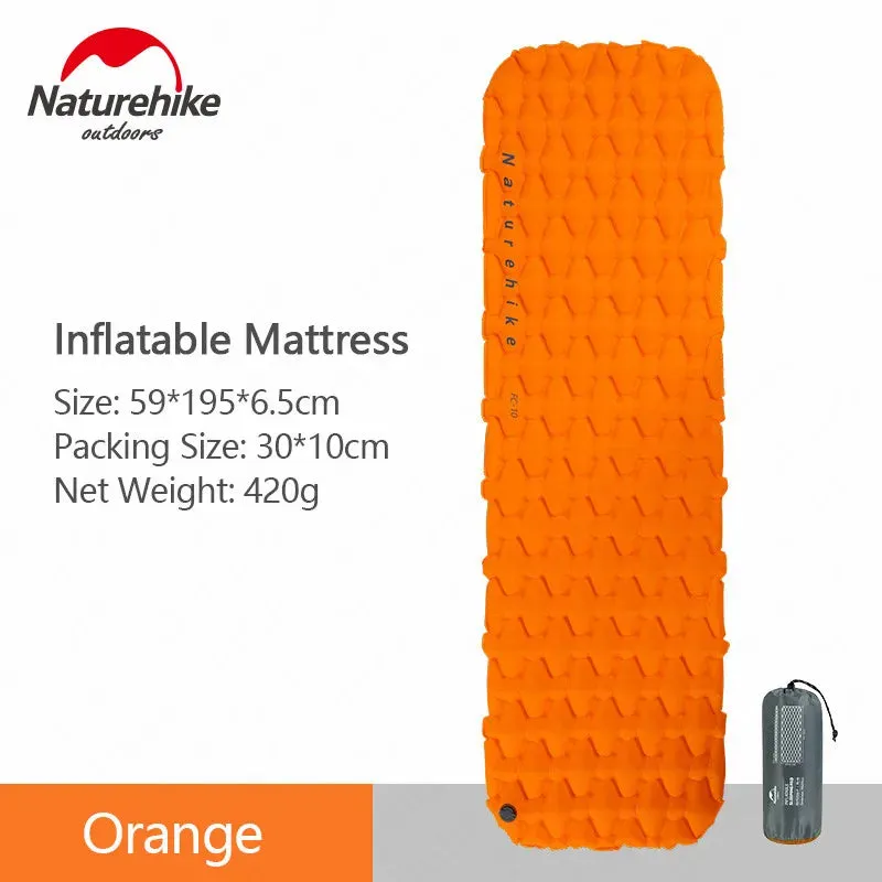 Authentic Naturehike Backpacking Sleeping Pad - Durable Inflatable Camping Mat with Insulation and Carrying Bag