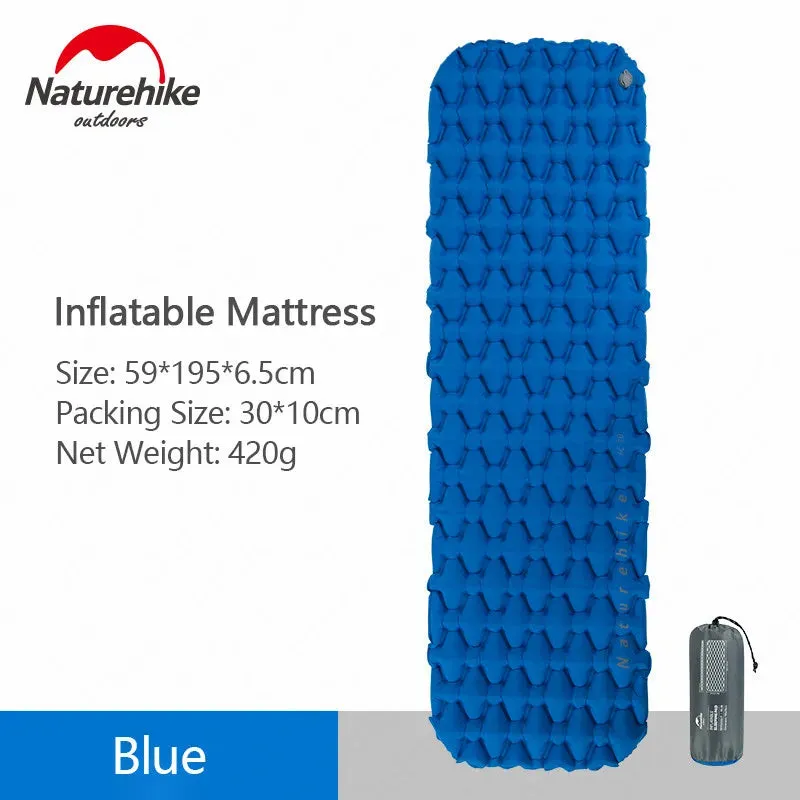 Authentic Naturehike Backpacking Sleeping Pad - Durable Inflatable Camping Mat with Insulation and Carrying Bag