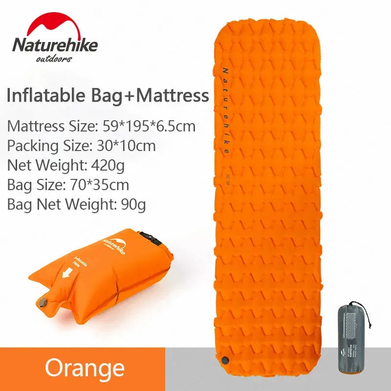 Authentic Naturehike Backpacking Sleeping Pad - Durable Inflatable Camping Mat with Insulation and Carrying Bag