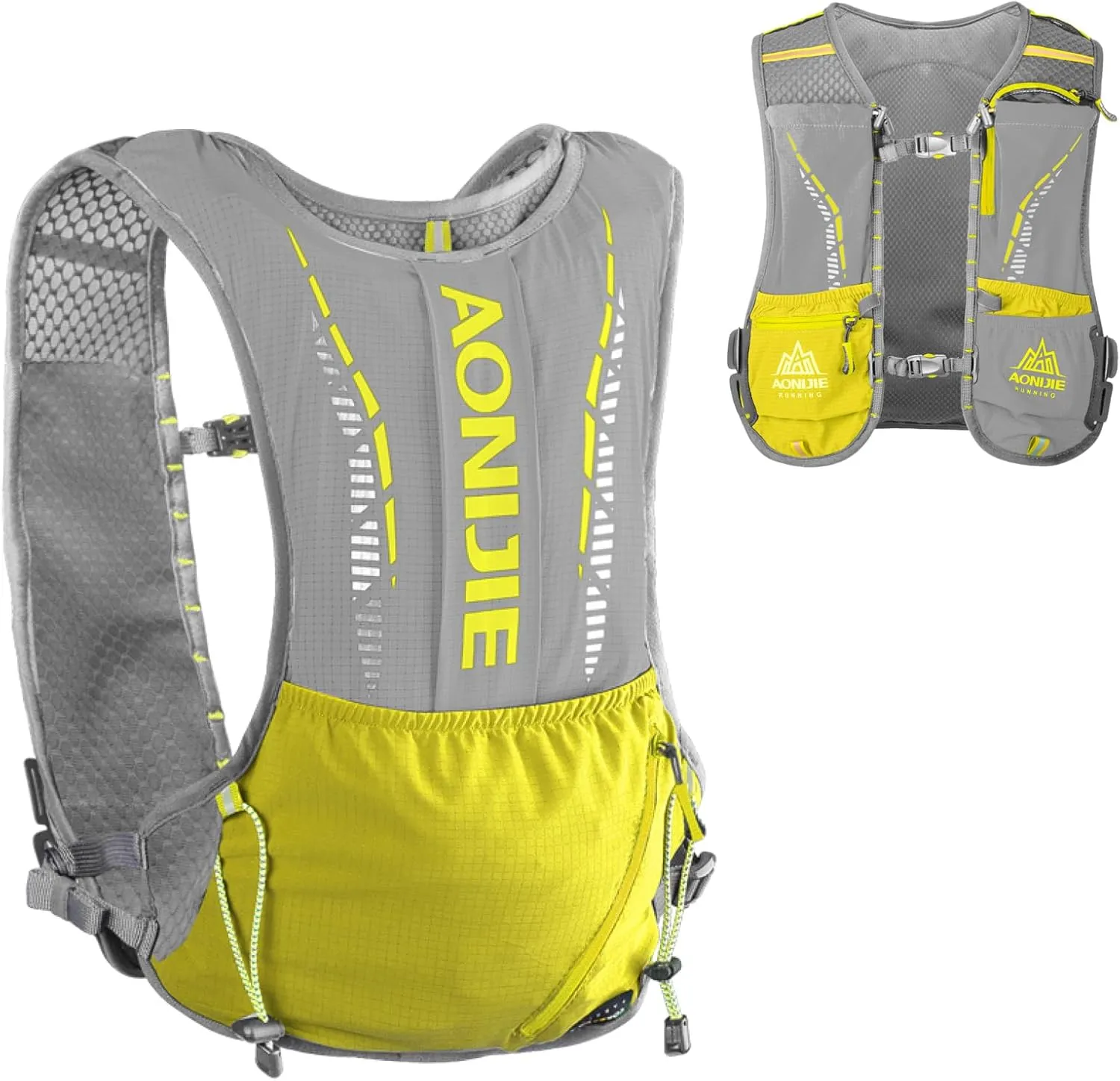 Azarxis Hydration Running Vest Backpack Pack 5L for Women and Men Jogging Trail Race Marathon Cycling Hiking (Yellow Backpack Only)