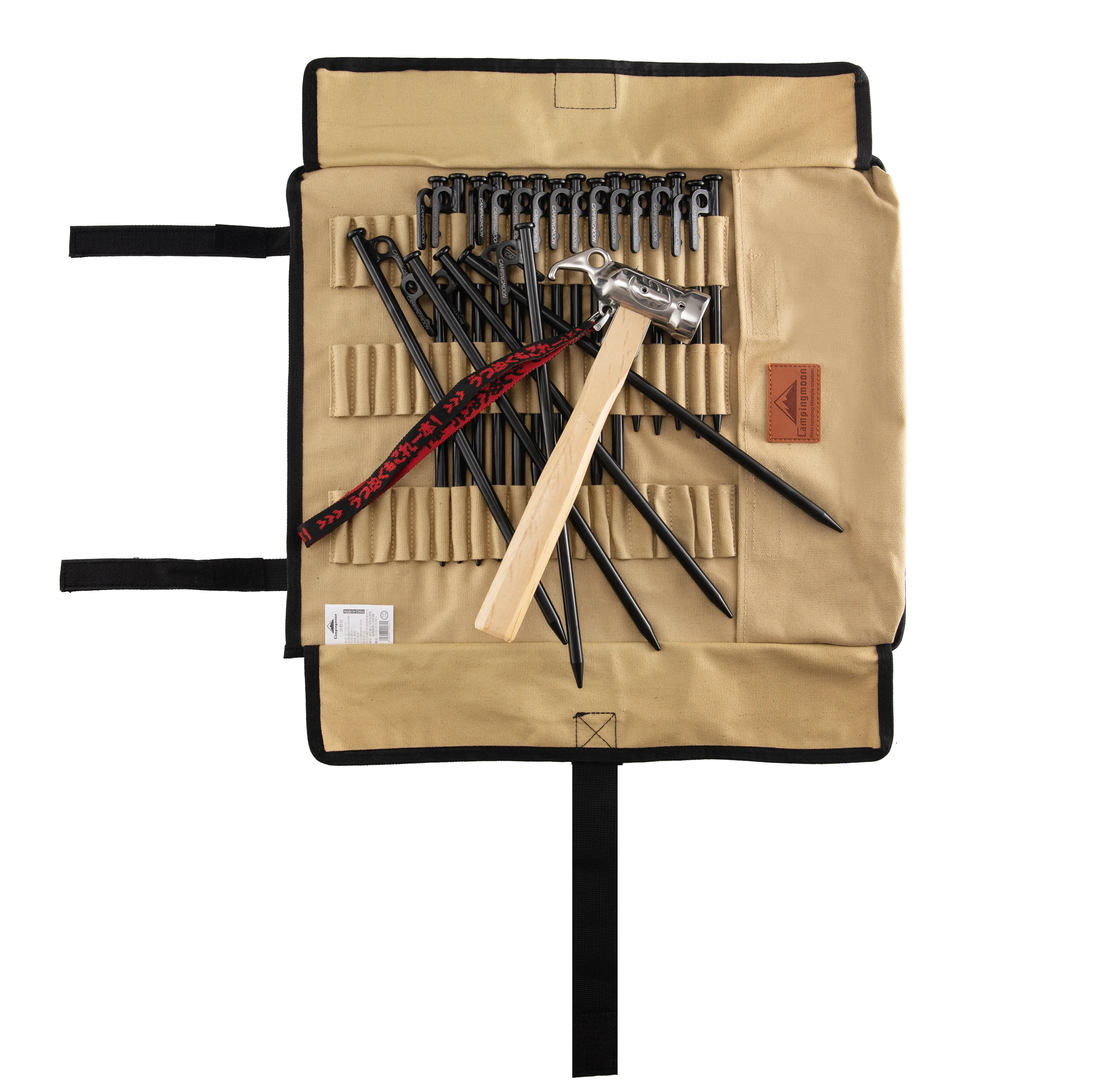 B-150C 13.8-inch Bottom Waterproof Outdoor Camping Tent Stakes Hammer Multi-Container Storage Bag