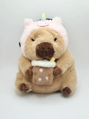 Baby Capybara with Unicorn Boba Chalk Bag