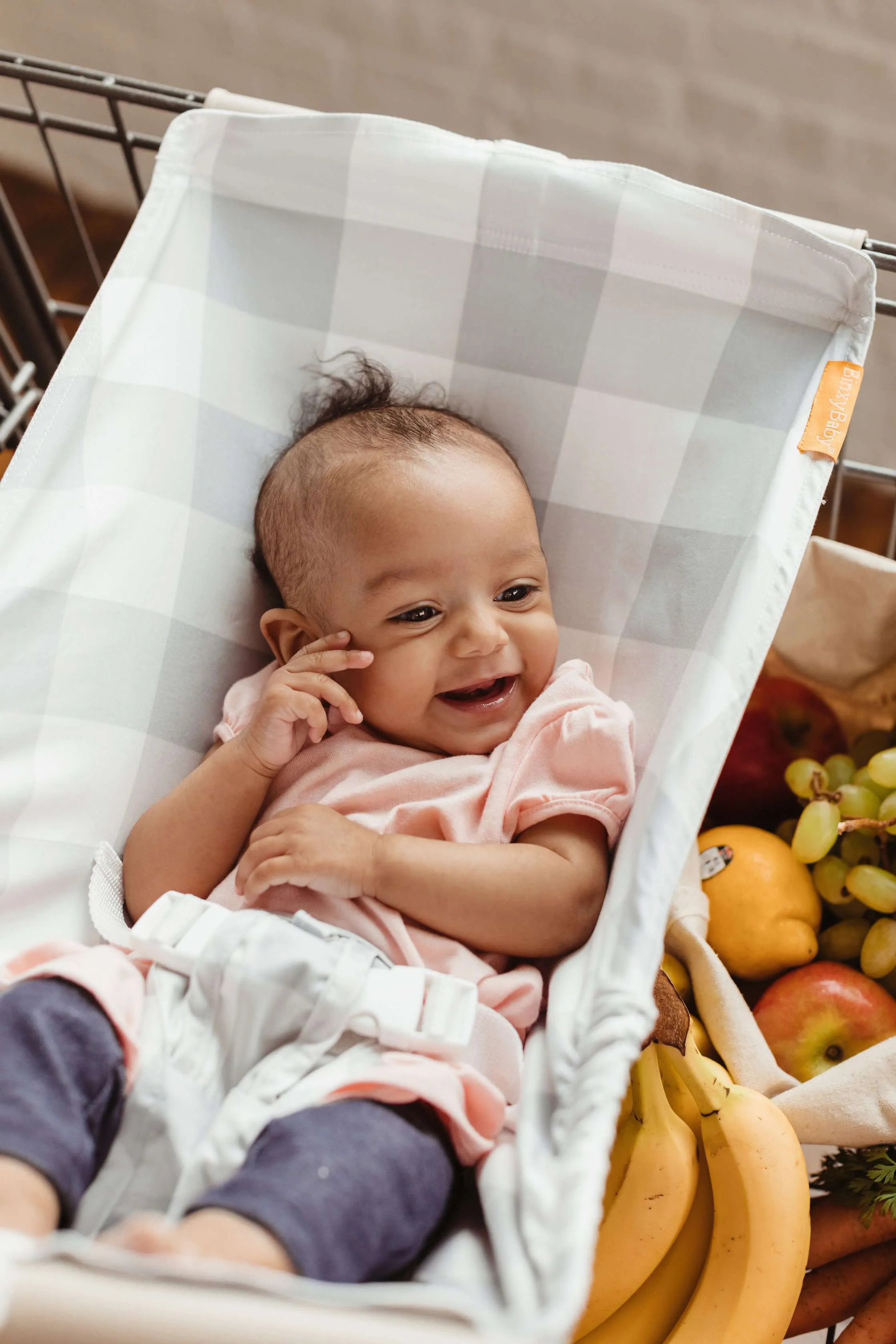 Baby Shopping Cart Hammock - Buffalo Check Pattern