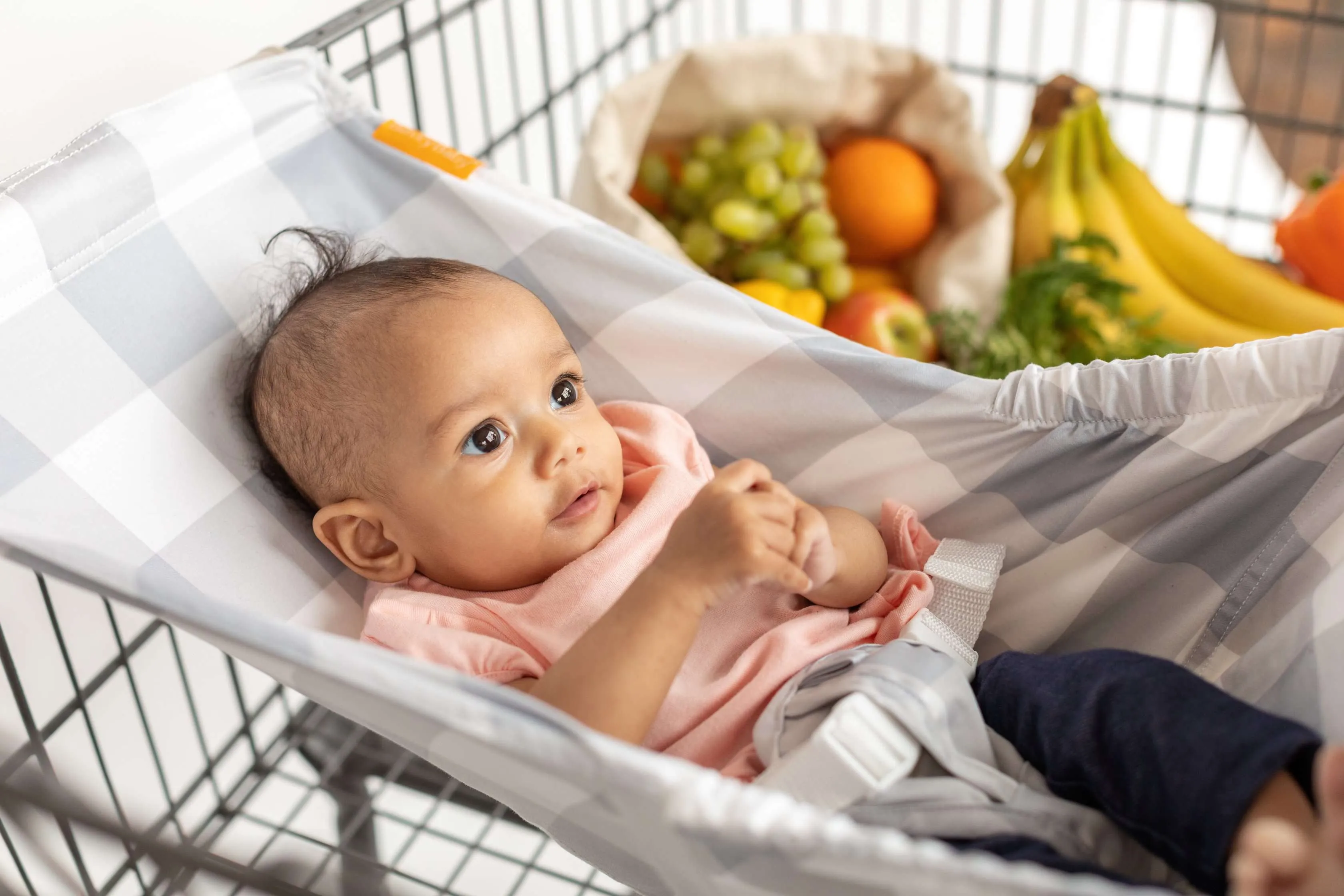 Baby Shopping Cart Hammock - Buffalo Check Pattern