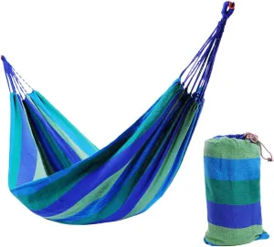 Balacoo Rainbow Striped Canvas Hammock Double Camping Travel Portable Outdoor Swing Hammock