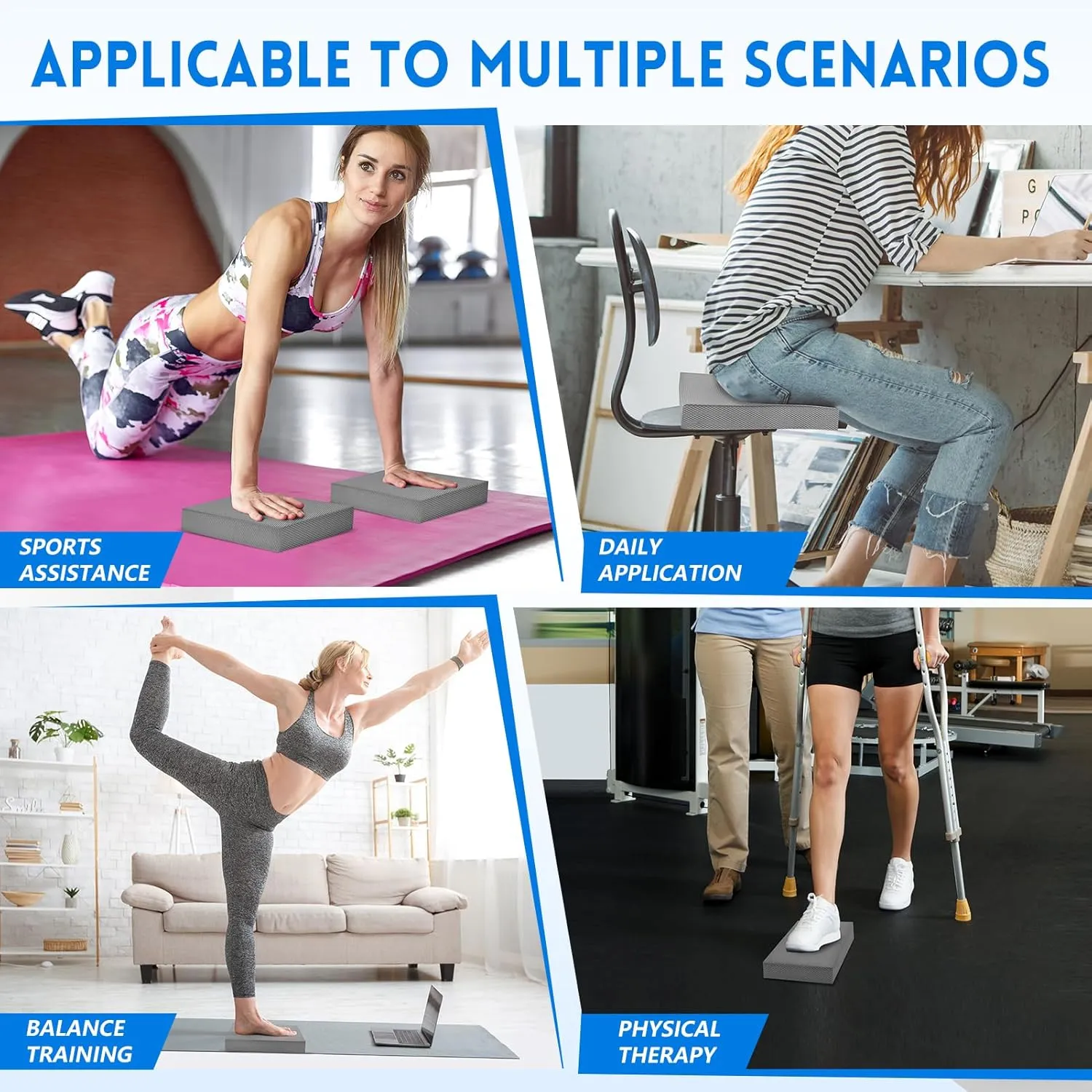 Balance Foam Pad, Balance Pads for Physical Therapy, Non-Slip Exercise Balance Board for Balance Workouts, Knee & Ankle Exercise, Core Balance and Strength Stability Training