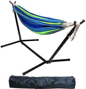 BalanceFrom Double Hammock with Space Saving Steel Stand and Portable Carrying Case, 450-Pound Capacity (Color #1)