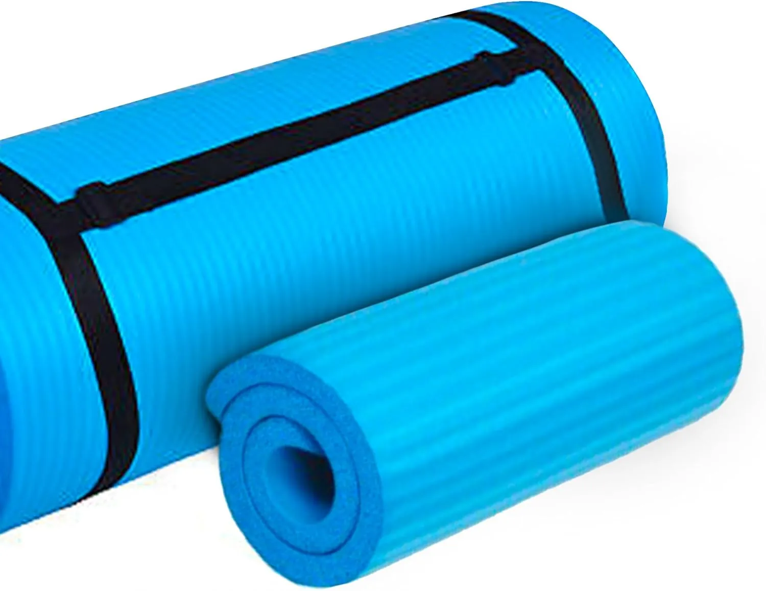 BalanceFrom Exercise Yoga Mat for Home Workout, 1” Thick, Optional Blocks & Knee Pad