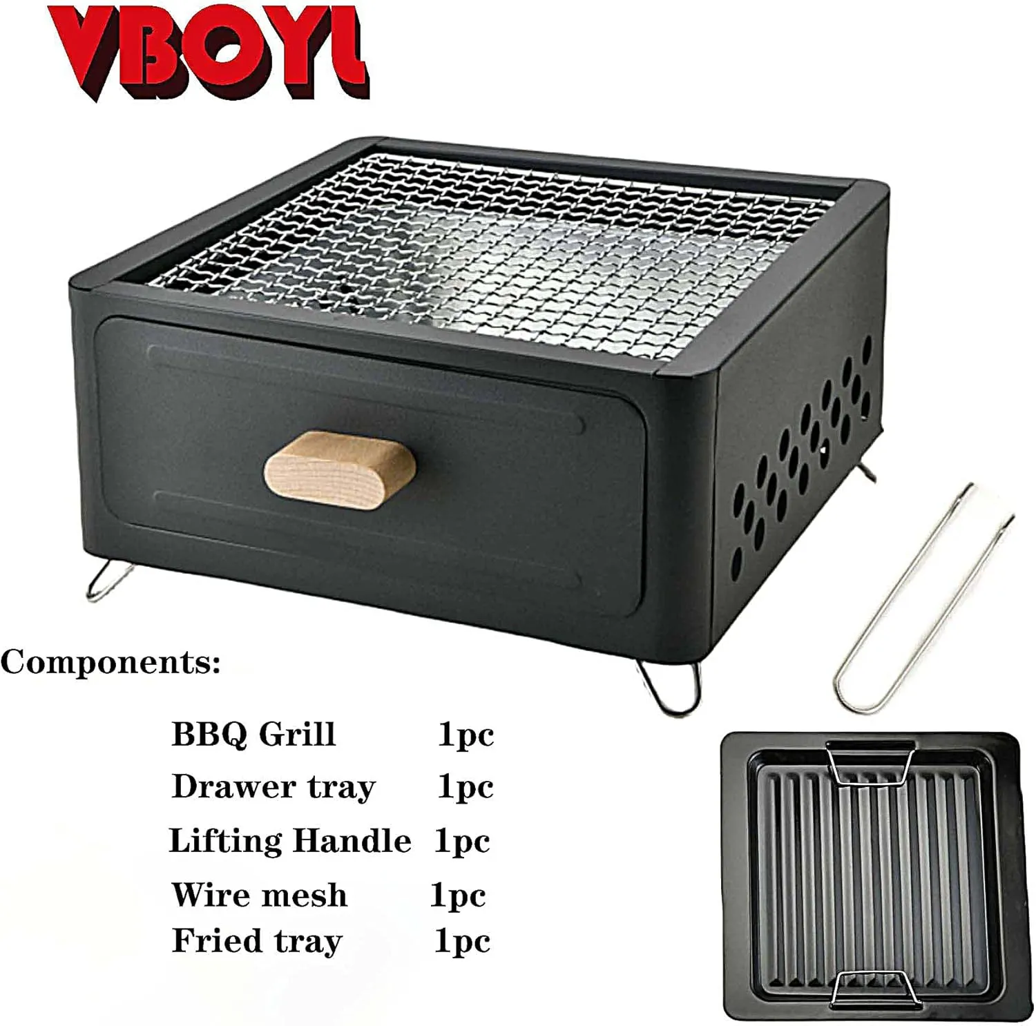 Barbecue Desk Tabletop Outdoor Stainless Steel Smoker BBQ,Portable Lightweight Barbecue Grill Tools for Outdoor Cooking Camping Picnics Beach