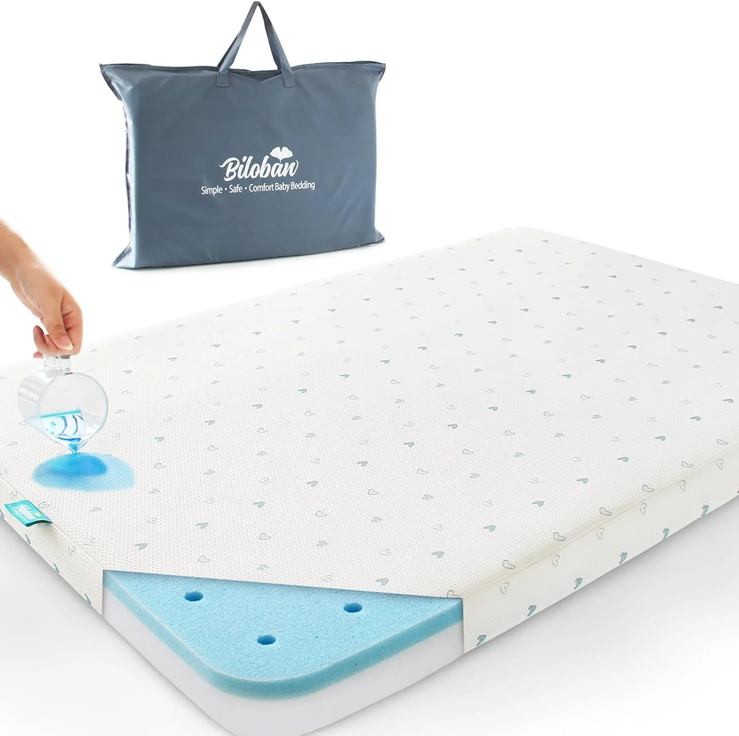 Bassinet Mattress Pad 25x36.5, Fit for Dream On Me Nest/Zodiak/Zoom Portable, Pamo Babe Deluxe and Baby Trend Deluxe Portable, Waterproof Breathable Soft Baby Foam with Removable Zippered Cover