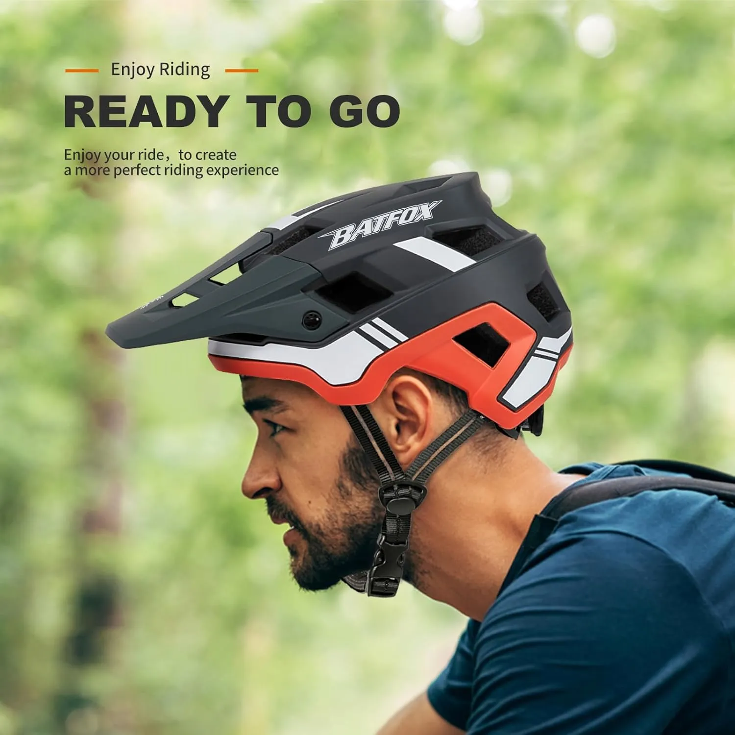 BATFOX Bike Helmet,Mountain Bike Helmet Helmets for Men Women Adults Youth