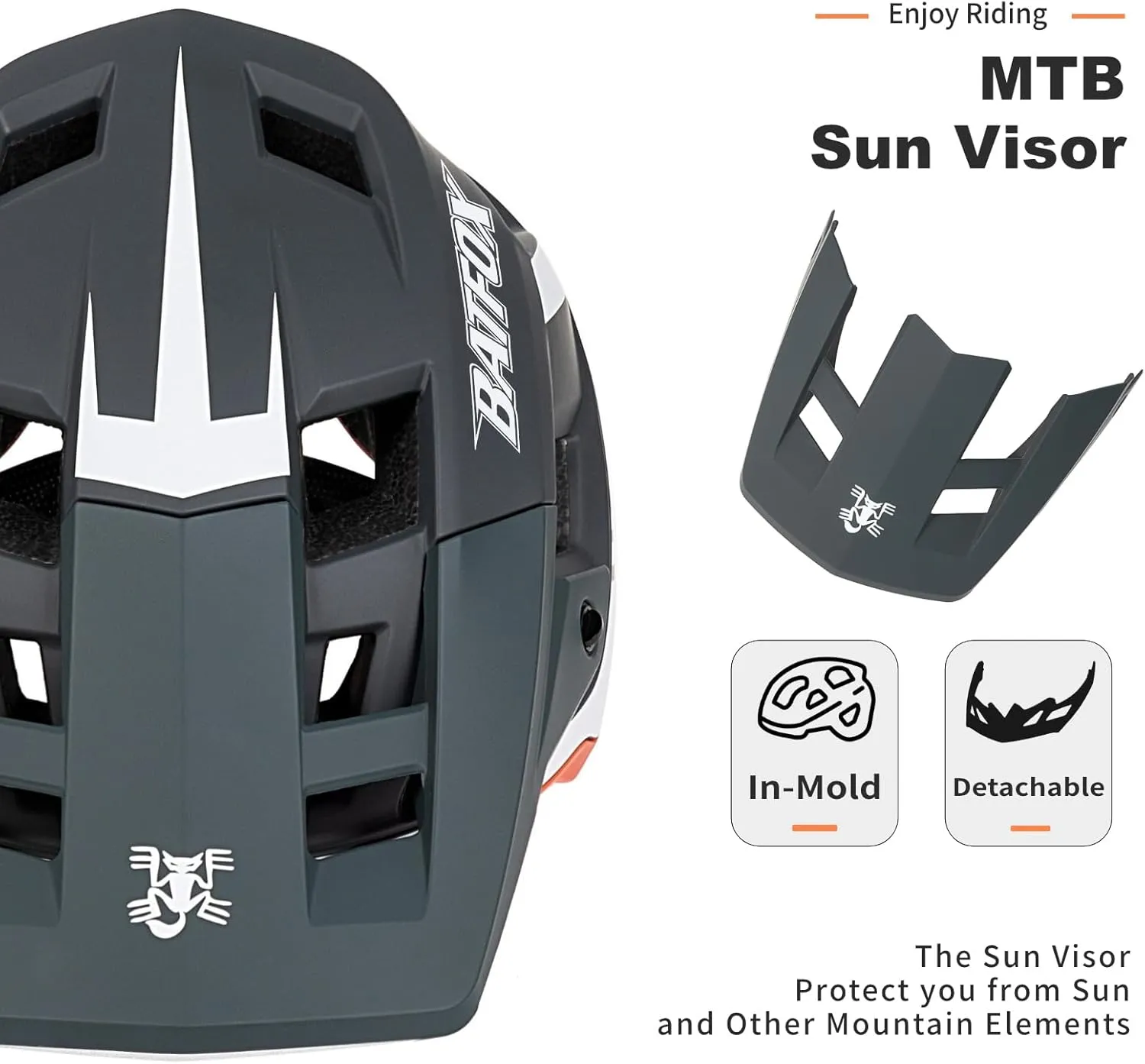 BATFOX Bike Helmet,Mountain Bike Helmet Helmets for Men Women Adults Youth